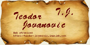 Teodor Jovanović vizit kartica
